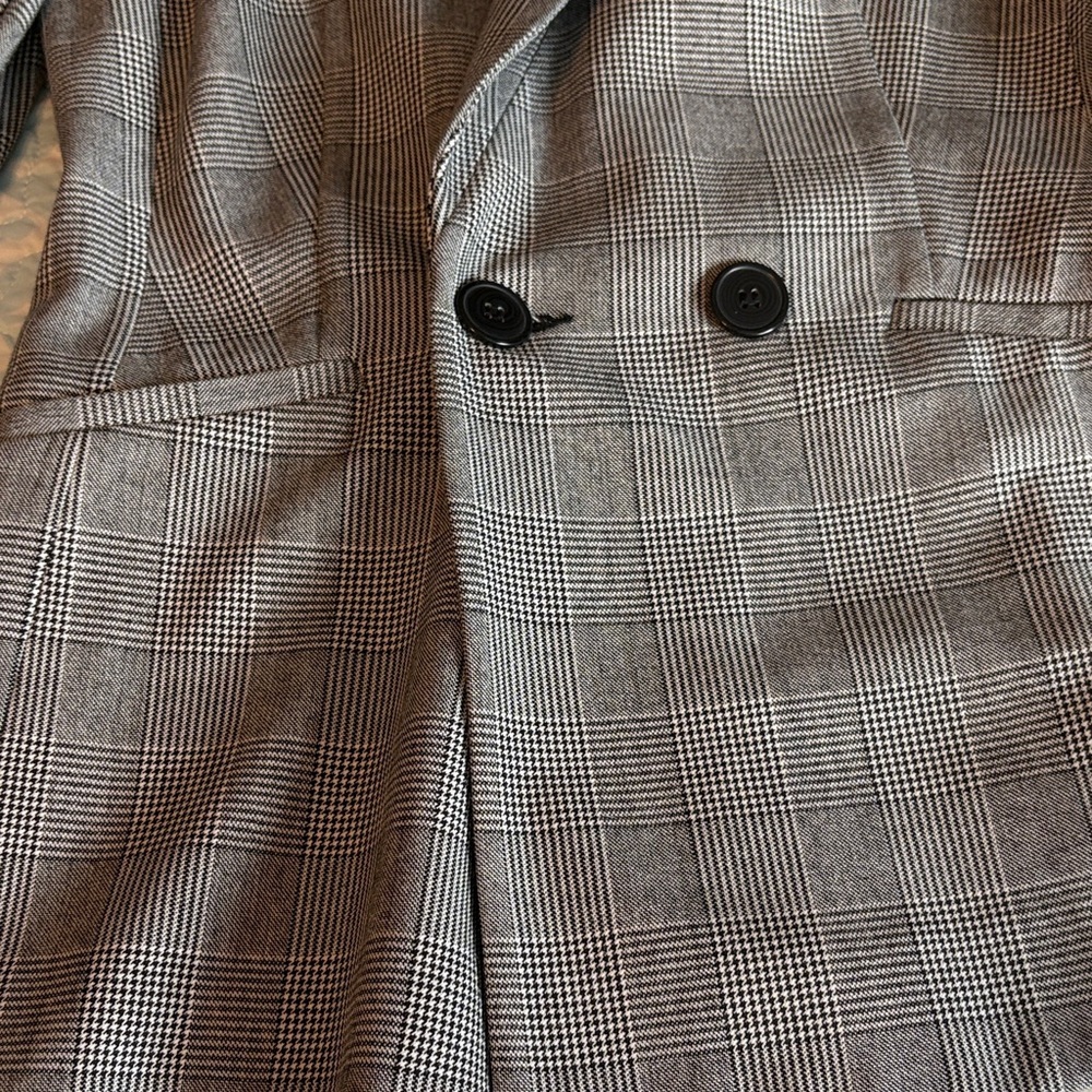 I.N.C. Glen Plaid Black & White Classic Blazer Women’s Size Small - Picture 7 of 11